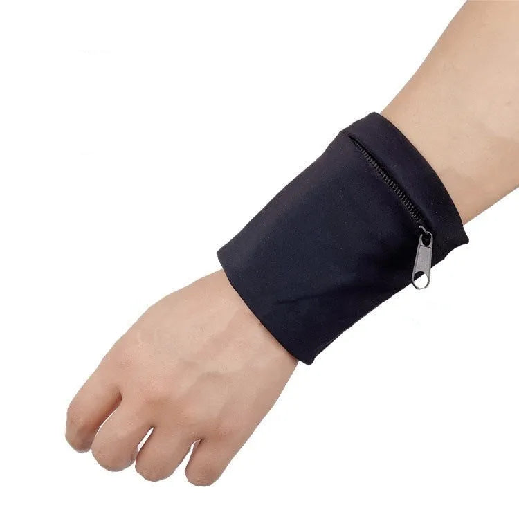 Wrist bag armband measuring 10cm by 10.5cm for mobile phones during camping and fitness activities
