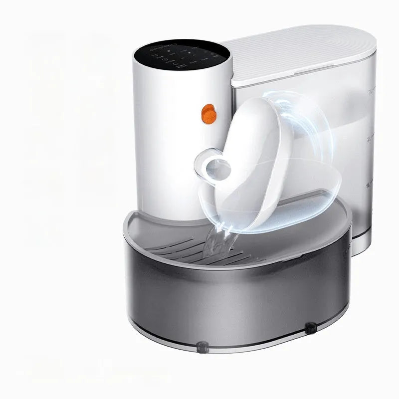 Dump rechargeable cat water fountain with 3L tank and automatic water feeder for wireless pet hydration
