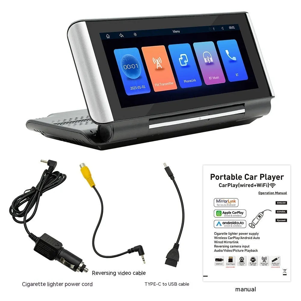 6.86-inch wireless Carplay vehicle MP5 player with cables for installation