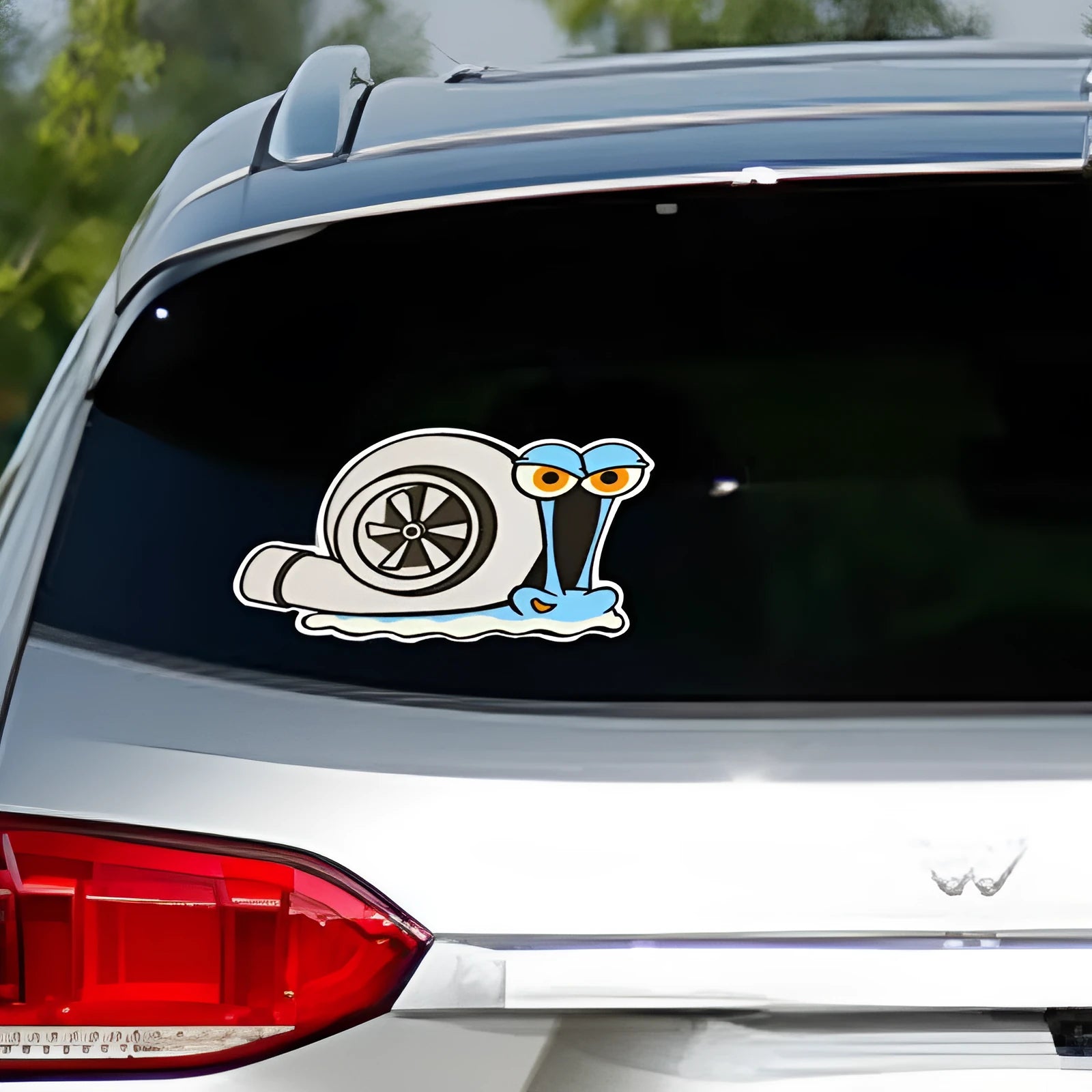 Snail cartoon car sticker with reflective colour design for vehicle bumper or window decoration