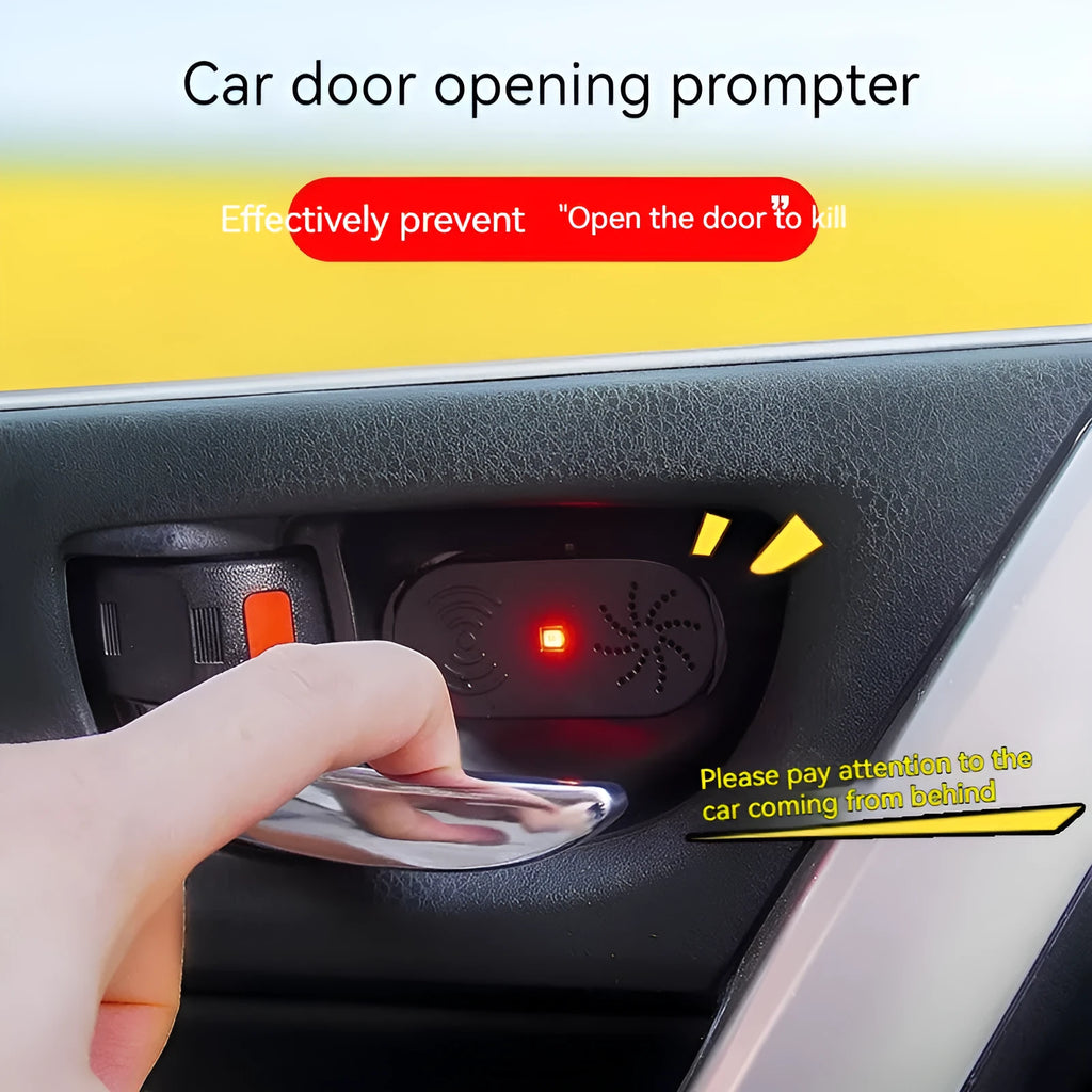 Black car door reminder device with infrared sensor for vehicle safety alerts
