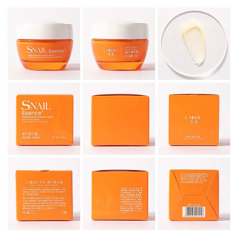 Lacco Snail Essence Cream 50g jar, facial moisturising lotion for general skin types