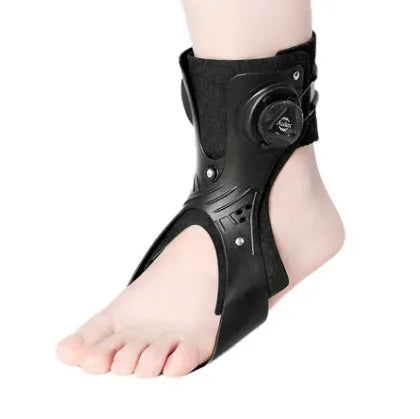 Airbag button ankle brace for left or right foot in black or grey colour