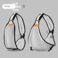 Baby waist stool carrier in grey cloth with adjustable waist support for infants