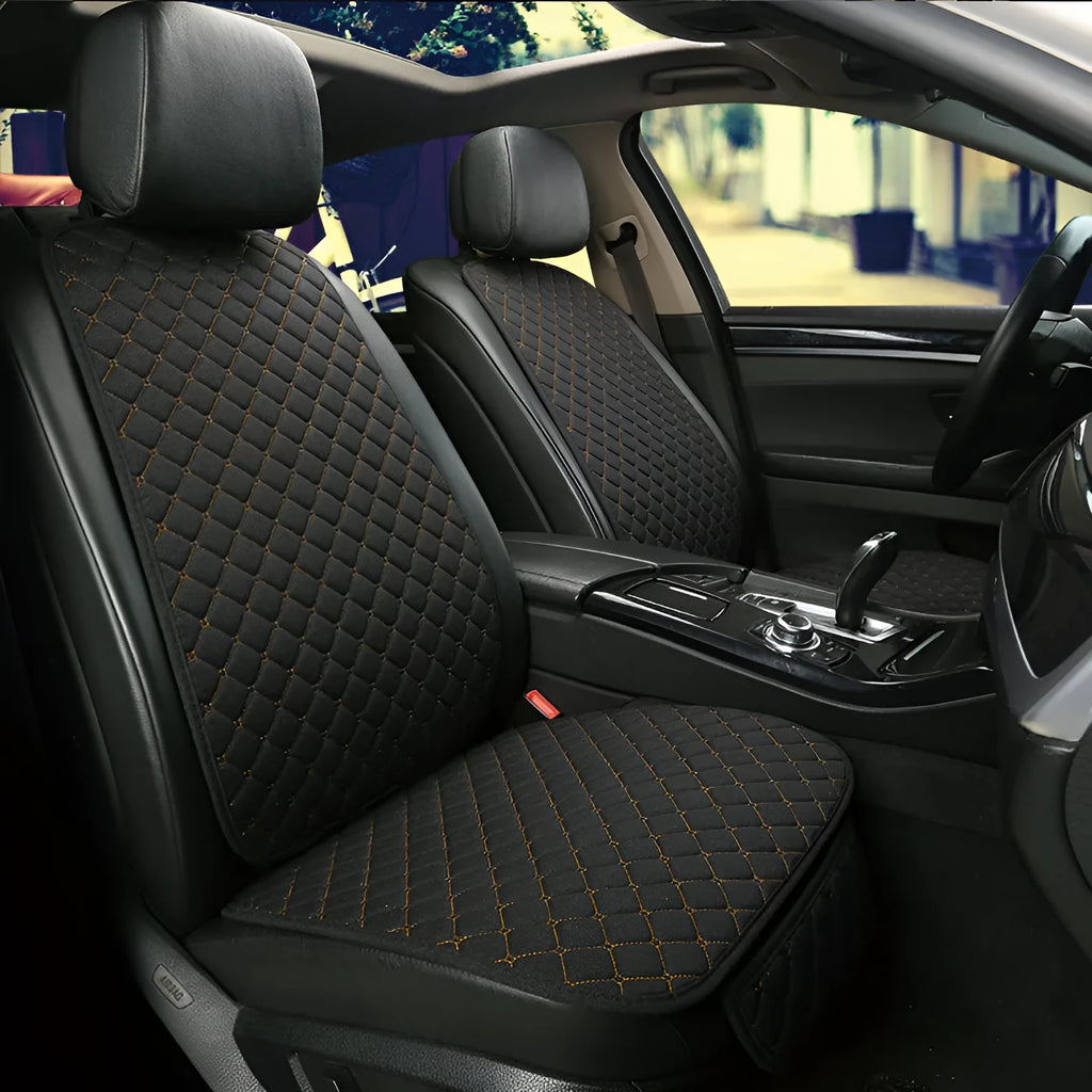 Linen car seat cushion in choice of six colours including cream, coffee, red, black gold and classic black