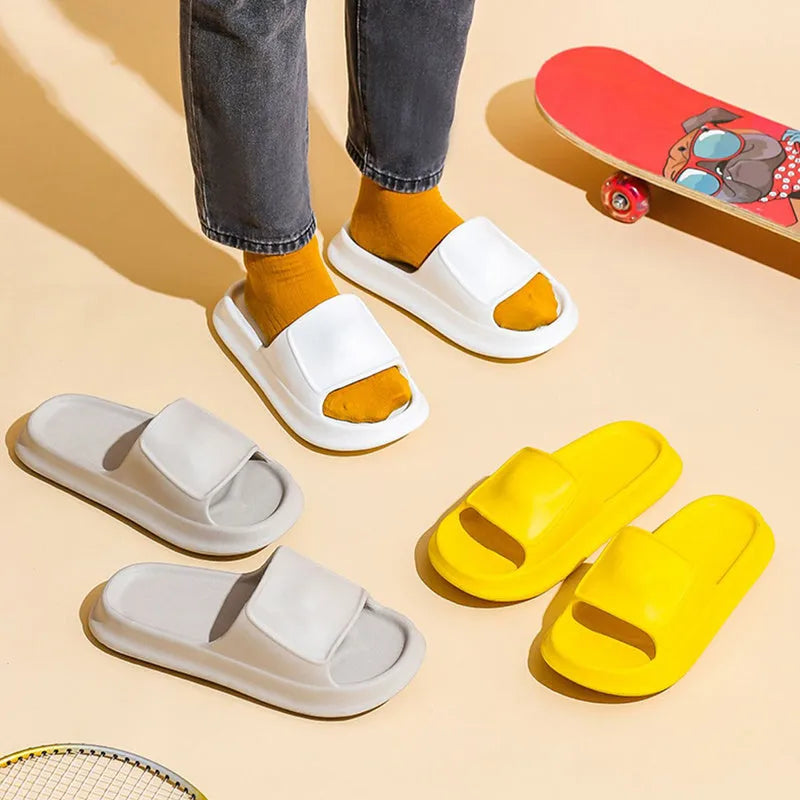 A pair of soft EVA flip-flop slippers with a thick, non-slip sole, shown in one of seven available colours.