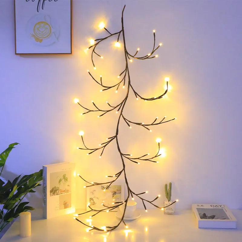 1.8m tall LED butterfly tree rattan lamp with flexible branches and colour-changing lights