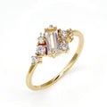 New White Crystal Blingbling Women's Ring Silver Electroplated Shiny Ring US Size 5 6 7 8
