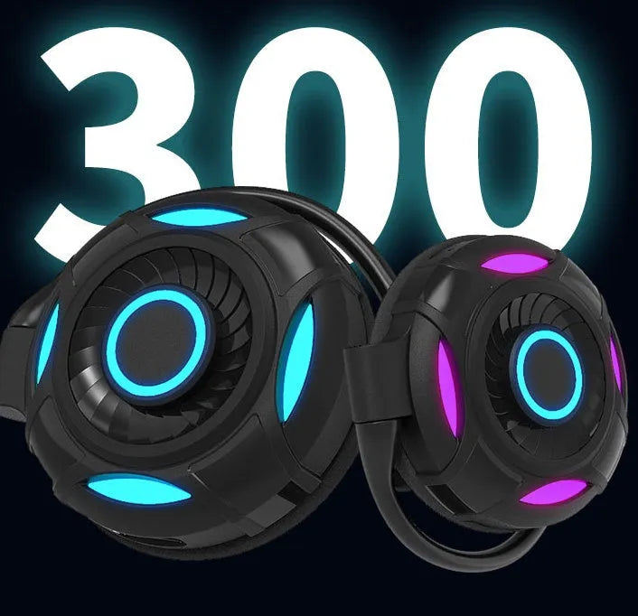 Black and white wireless Bluetooth earphones with hanging ear design