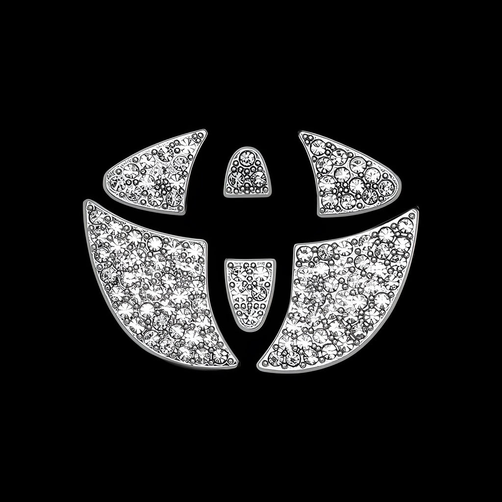 Zinc alloy diamond-pattern steering wheel centre badge sticker for Toyota cars