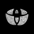 Zinc alloy diamond-pattern steering wheel centre badge sticker for Toyota cars