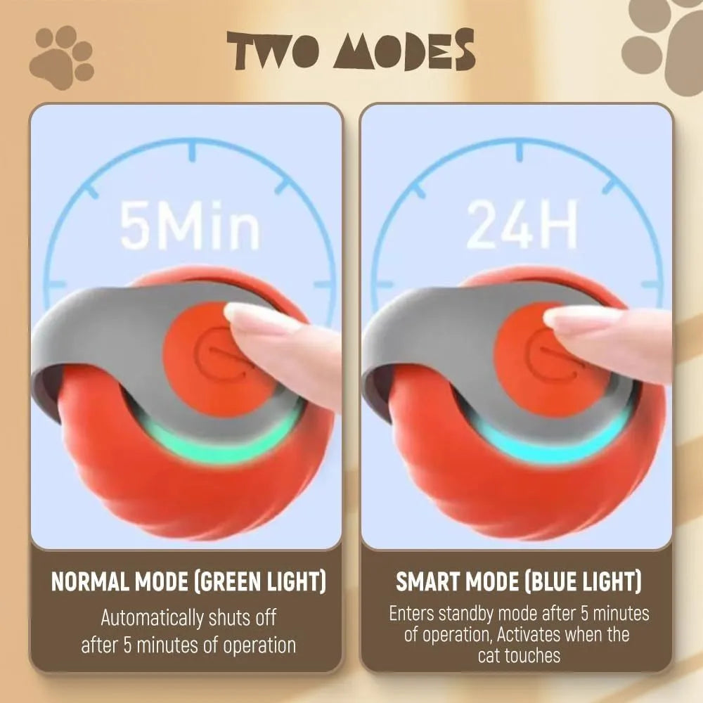 Interactive rolling ball pet toy with touch activation in blue colour
