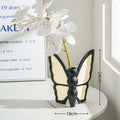 Ceramic butterfly vase and matching tissue box set with light luxury design for living room