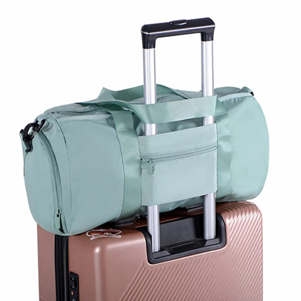 Dry wet separation sports fitness bag in memory cloth for swimming and travel