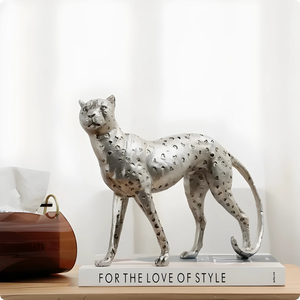Resin leopard ornament in American Leopard design - small size, large size, and walking posture options