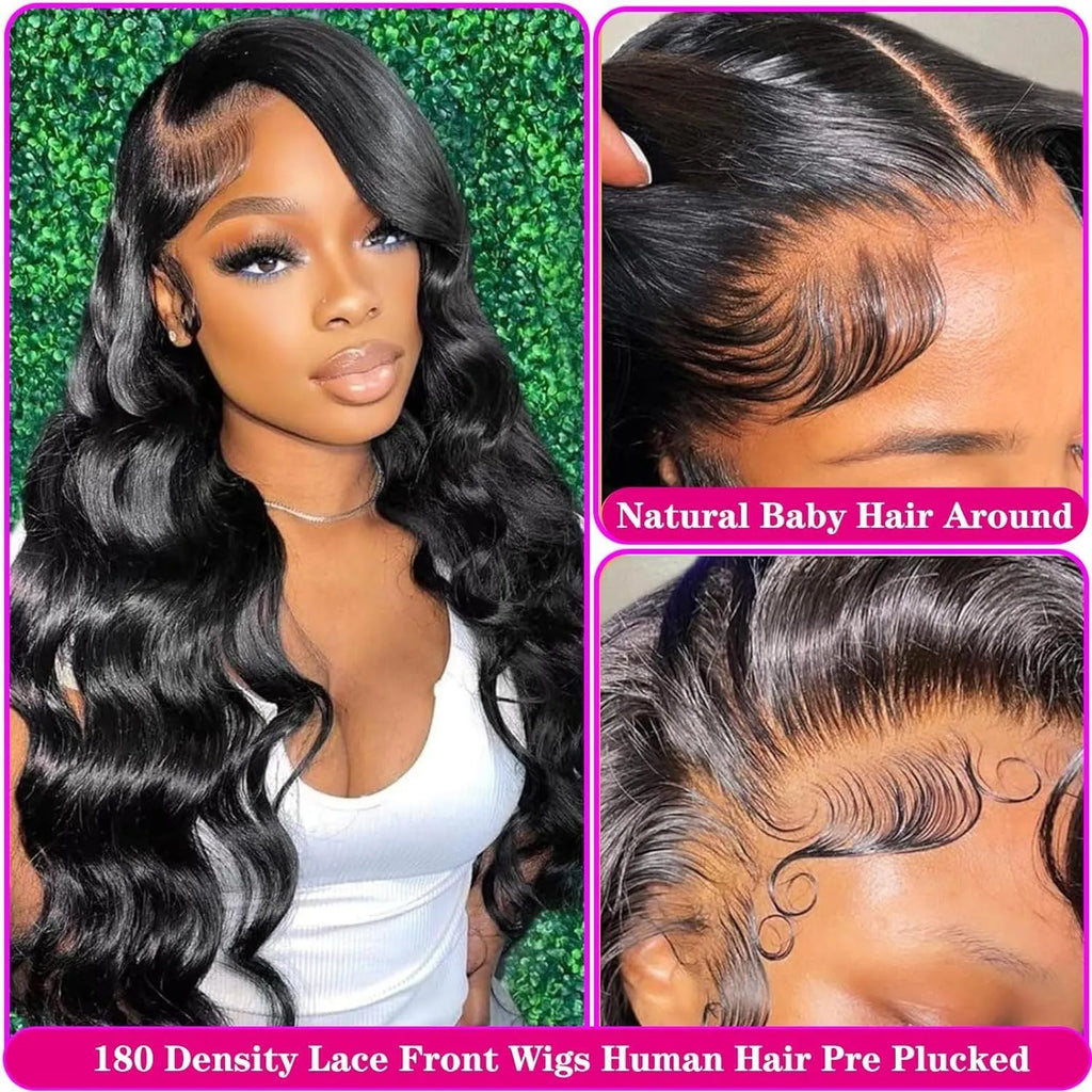 Black medium-long curly synthetic wig with lace mesh base showing defined wave pattern