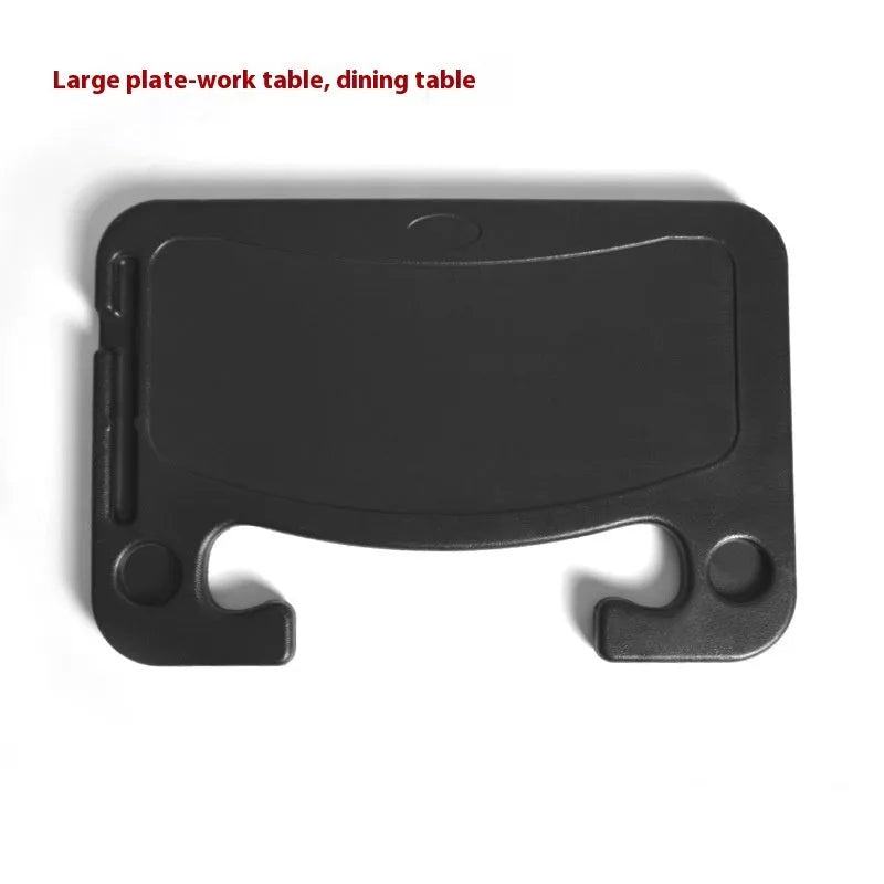 Black foldable car steering wheel tray with laptop and cup holder on ABS plastic stand