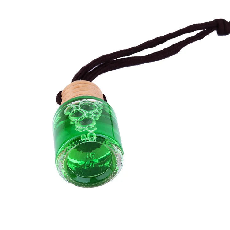 Glass bottle car air freshener hanging ornament with 55g fragrance content