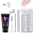 Jodsone painless gel nail kit with 30ml crystal gel, UV LED lamp, and 18-piece tool set in leather case