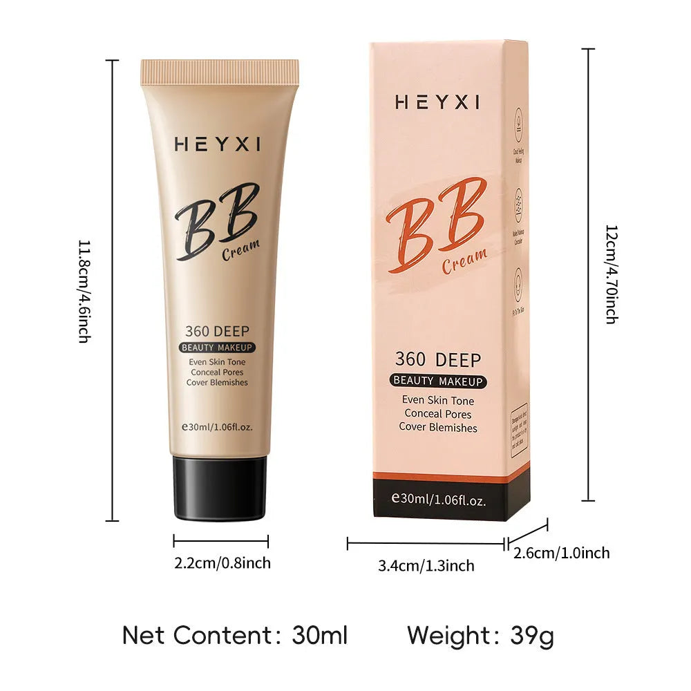 Waterproof sweat-proof BB cream in four colour shades 01 to 04 for all skin types