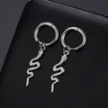 Snake-shaped vintage clip-on earrings with 18K gold plating on stainless steel