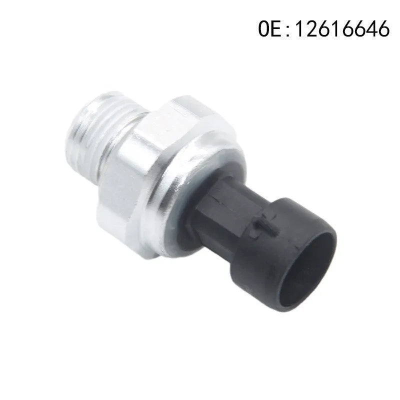 General Motors fuel pressure sensor with metal construction and silver finish
