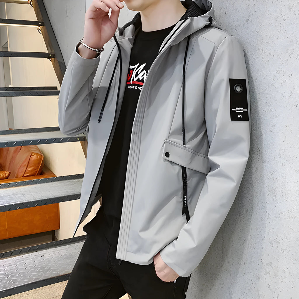 Men's jacket in chemical fibre blend, available in Black, Green, Grey colours