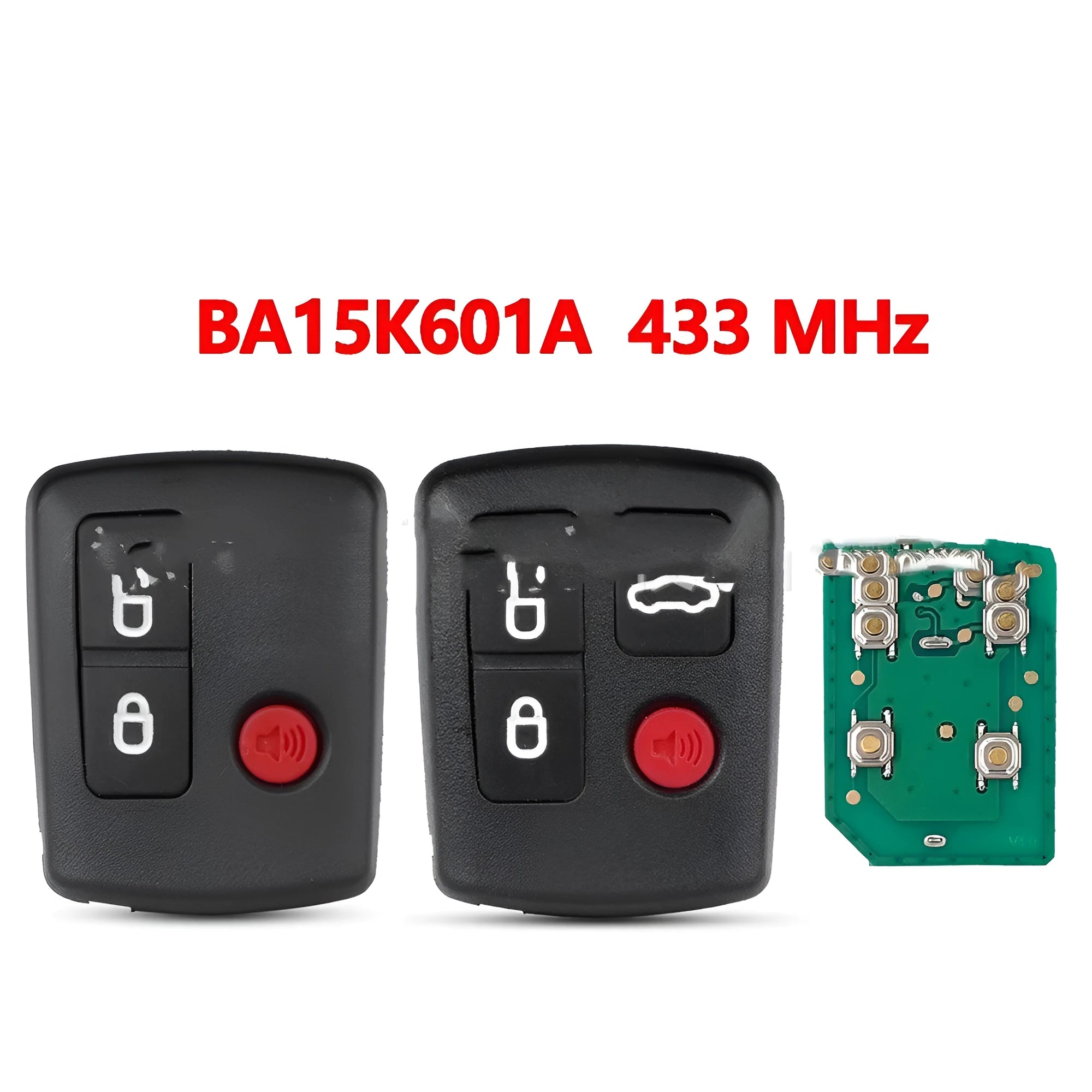 Black ABS plastic replacement shell case for a Ford car remote control key.