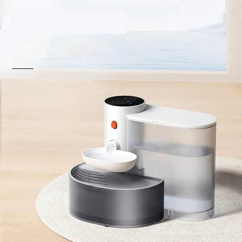 Dump rechargeable cat water fountain with 3L tank and automatic water feeder for wireless pet hydration