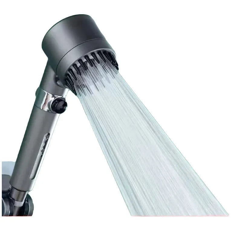 Portable ABS plastic shower head with third gear adjustment for spray modes