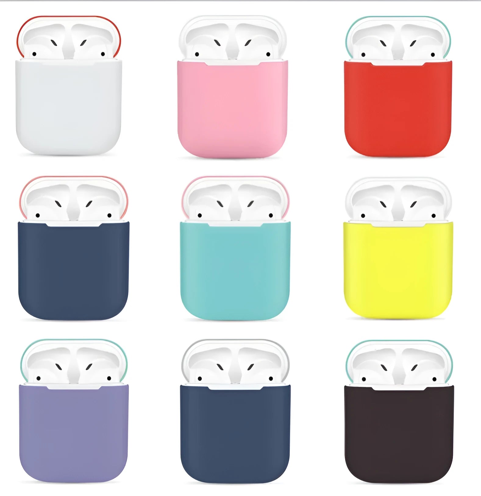 Silicone protective case for Apple AirPods charging box in split design with multiple colour options