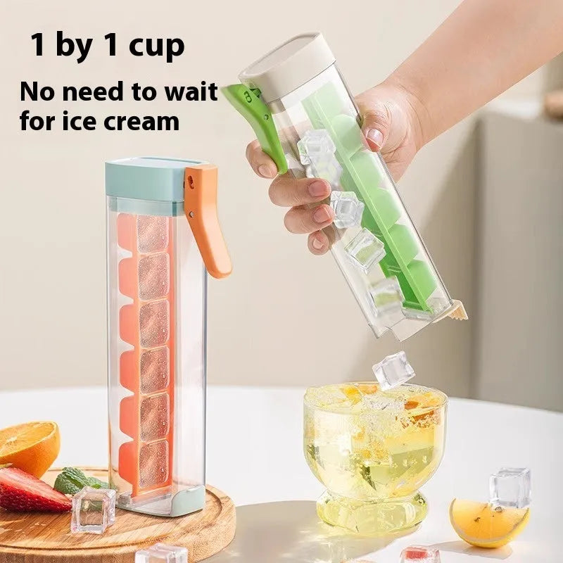 BPA-free ice cube tray with one-touch release in Maldives blue and pearl white colours