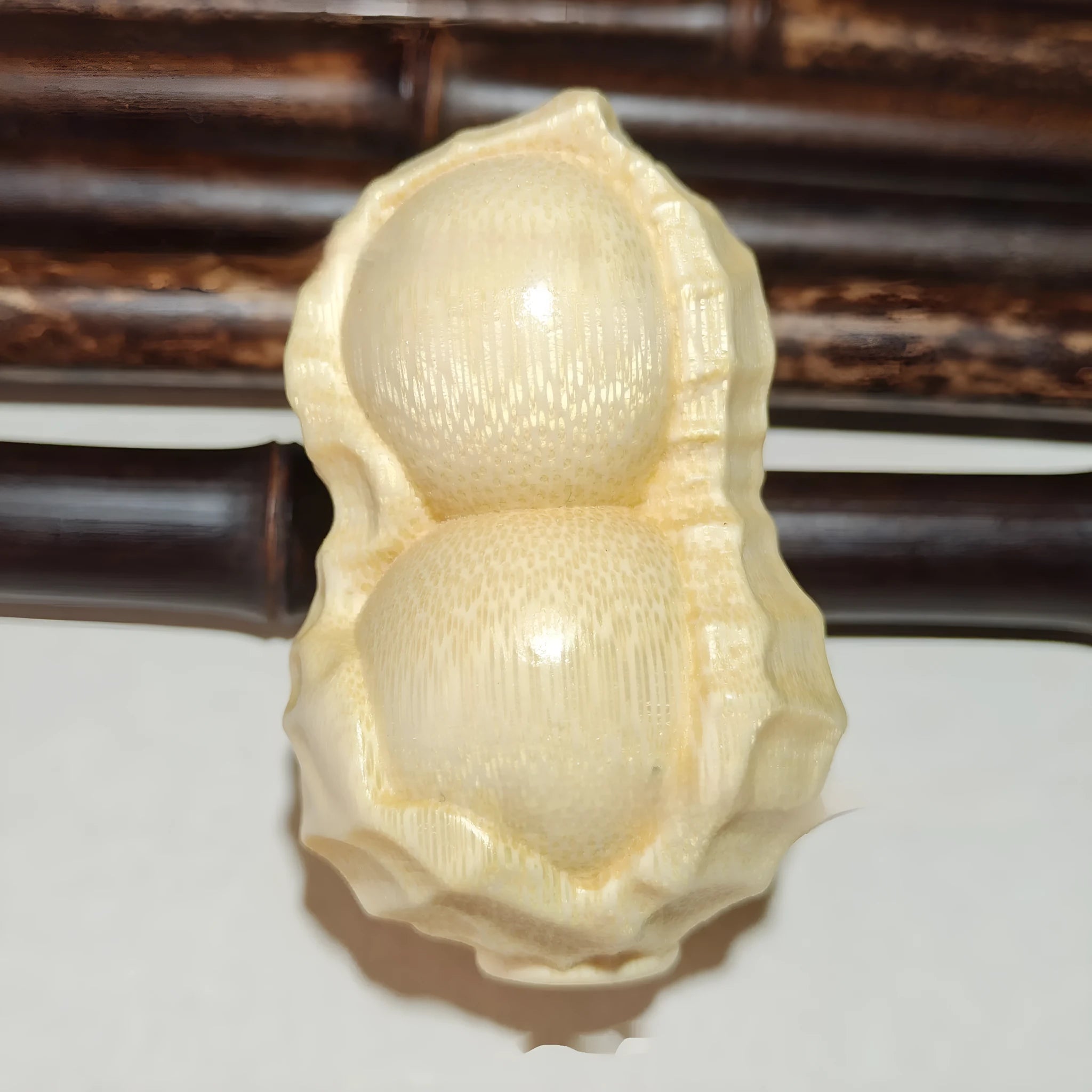 Natural bamboo peanut carving ornament with modern simplicity design