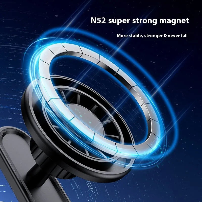 Plastic double-sided magnetic bracket for mounting cameras on vehicles and outdoor metal surfaces.