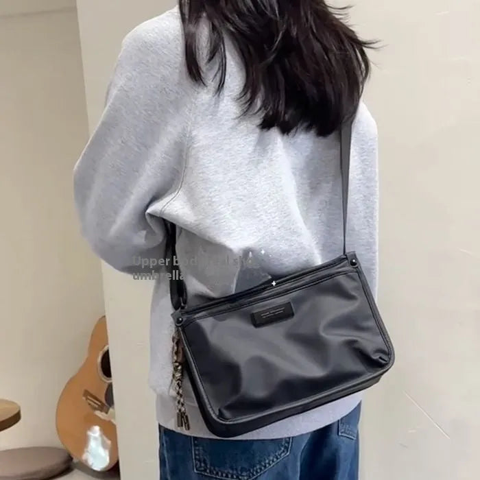 Oxford cloth retro crossbody bag with small square design and adjustable strap