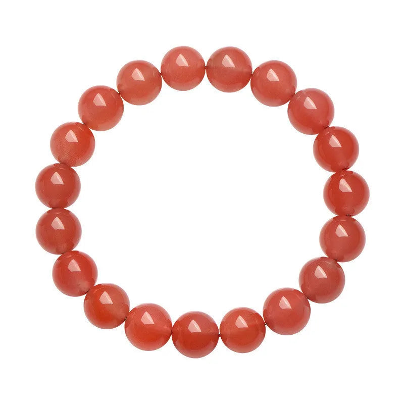 Natural South red cherry red agate bracelet with polished beads in six available sizes
