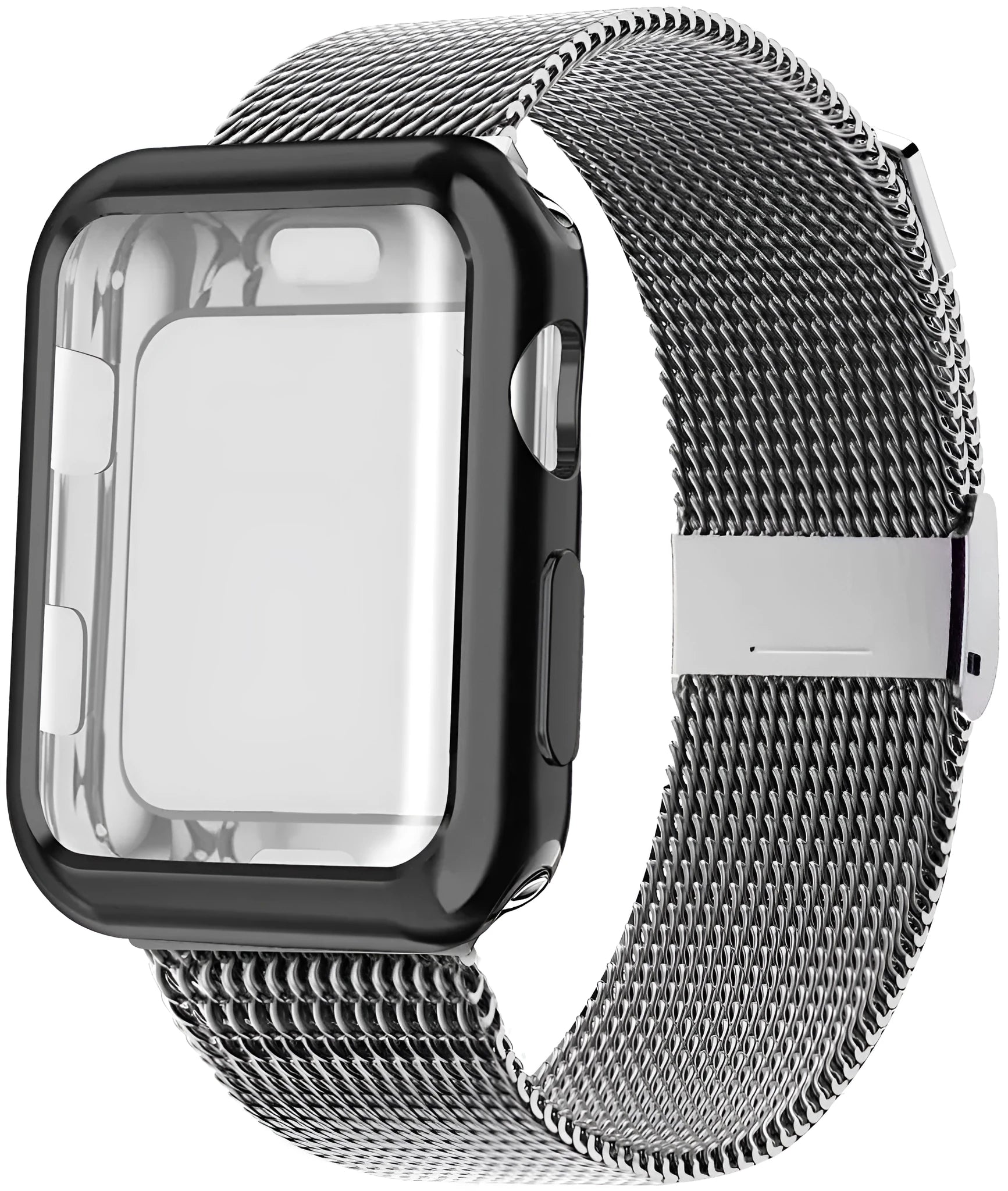 Magnetic Milanese metal band for Apple Watch in multiple colours on a wrist.
