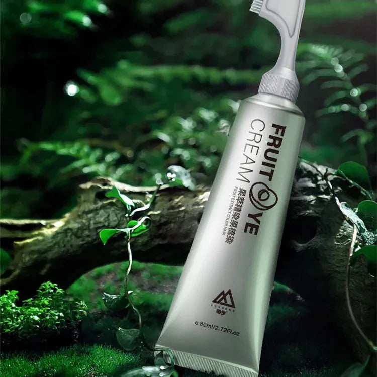 Fruit pigment hair dye cream 80ml tube in black, black brown, and chestnut brown for white hair coverage