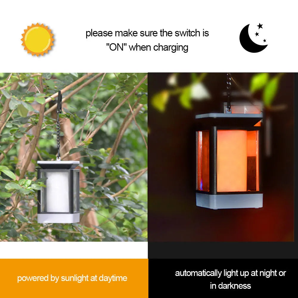 Antique flame design solar LED street lamp for outdoor garden lighting in black colour