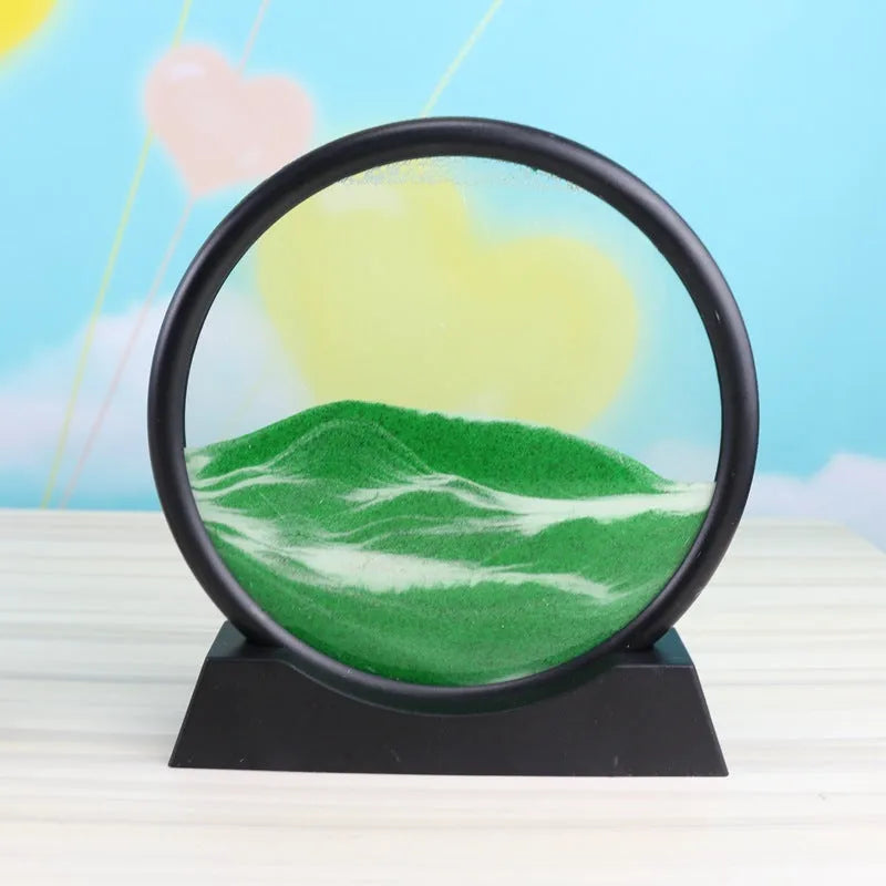 3D dynamic sand painting in glass frame with quicksand effect, 7 inch size, multicolour options