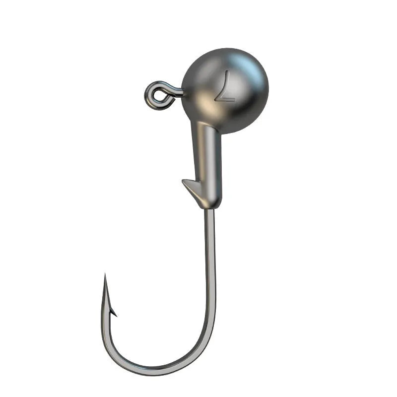 Set of 50 steel jig hooks with lead heads for fishing in primary colour options