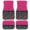 Black printed rubber car floor mats, a four-piece set with a 20mm thick waterproof lining.