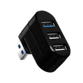 Black or white USB rotary splitter with four USB 3.0 ports for computer connectivity expansion