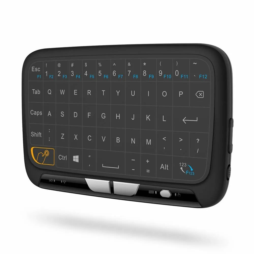Mini H18 black wireless keyboard with touchpad and USB dongle for Android TV box and notebook