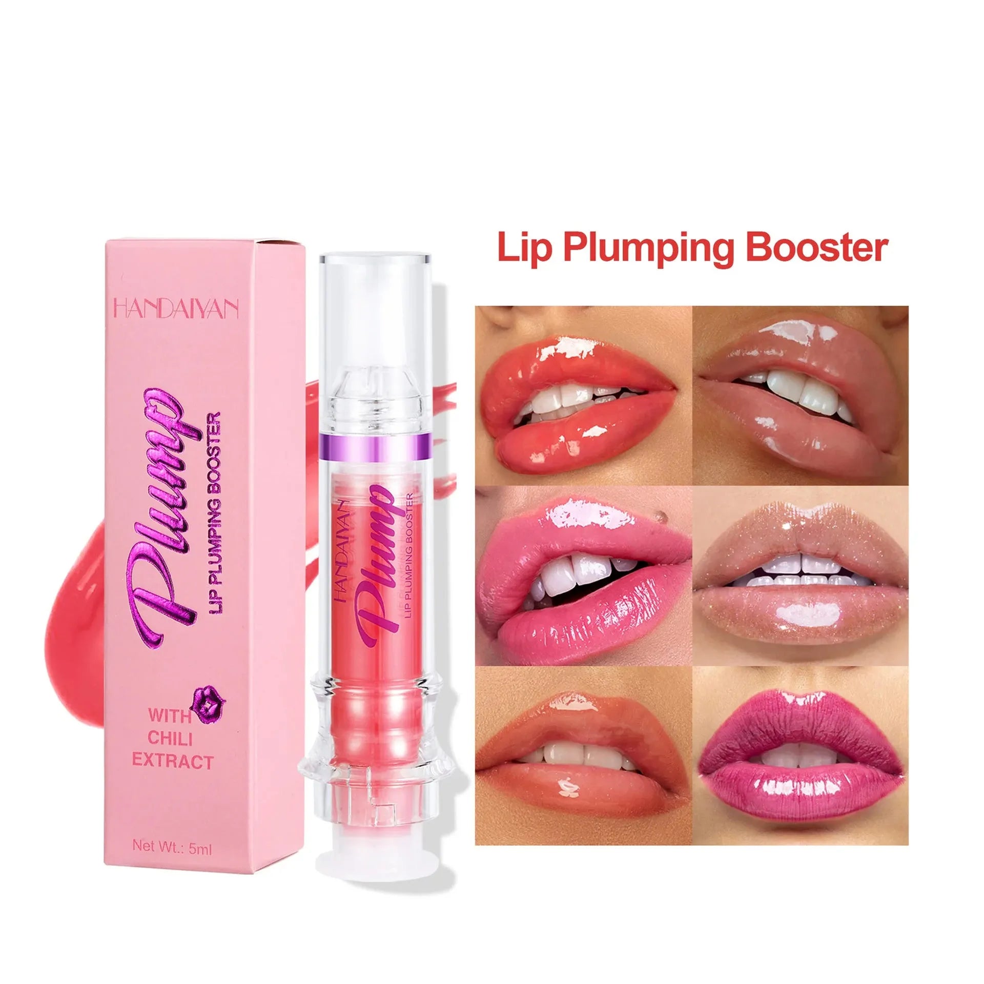 Liquid lipstick tube with glossy mirror-finish formula in six colour options