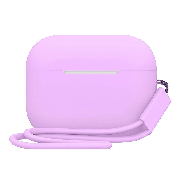 AirPods Pro 2 silicone protective case with lanyard attachment in various solid colours