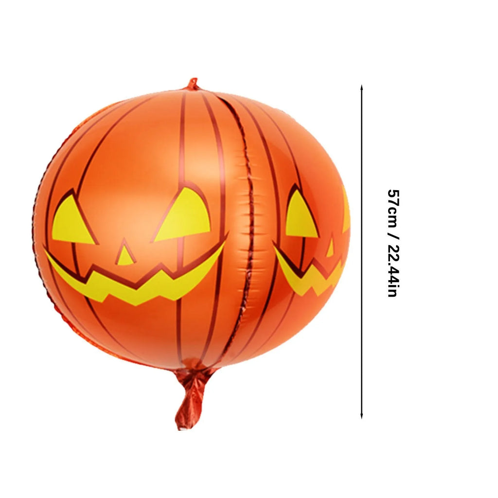 Green Halloween eyeball inflatable balloon with red bloodshot veins, shown inflated