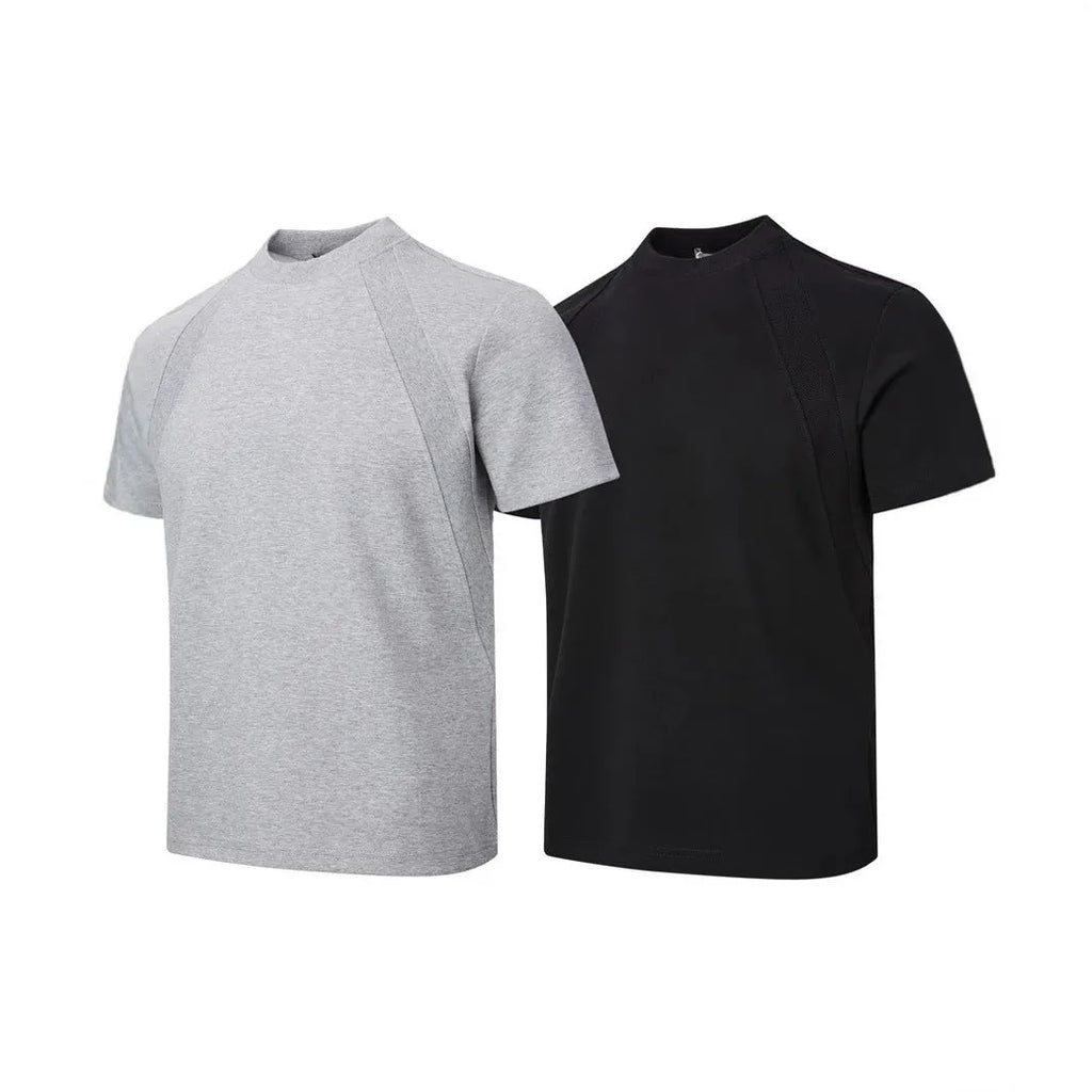 Short sleeve loose fit top with air layer stitching in polyester fibre