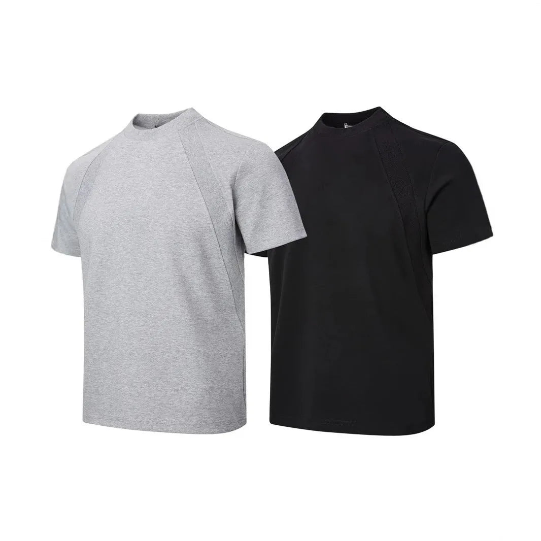 Short sleeve loose fit top with air layer stitching in polyester fibre