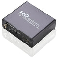 Black HDMI to DVI converter unit with attached cable and coaxial audio output port.